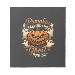 Pumpkin Carving Ghost Hunting Halloween Scary Flyi Notepad