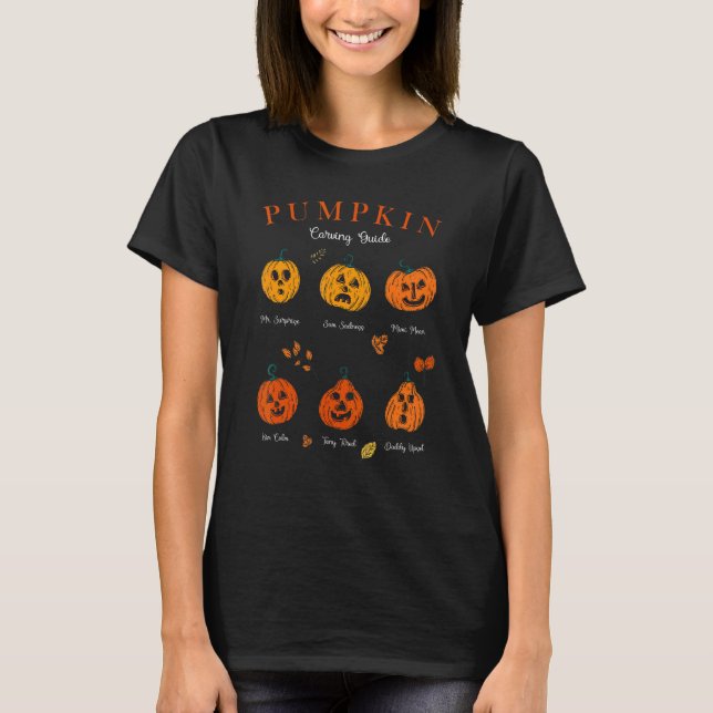 Pumpkin Carving Guide  Halloween Pumpkin Vintage T-Shirt (Front)