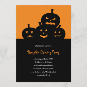 Pumpkin Carving Halloween Party Invitation