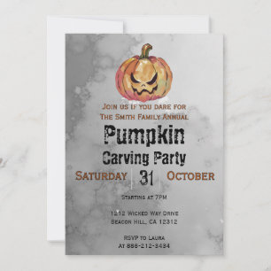Pumpkin Carving Halloween Party  Invitation