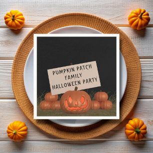 Pumpkin Carving Kids Halloween Party Napkins