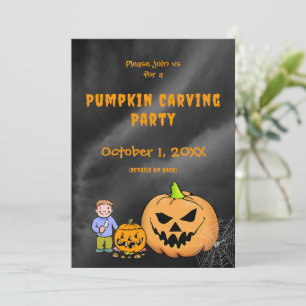 Pumpkin Carving Party halloween Jack-O-Lantern Holiday Card