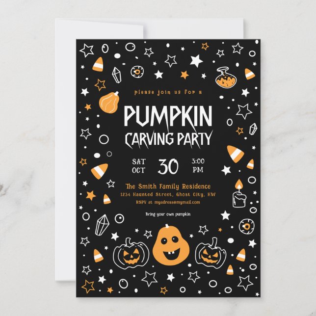 pumpkin carving party invitation (Front)