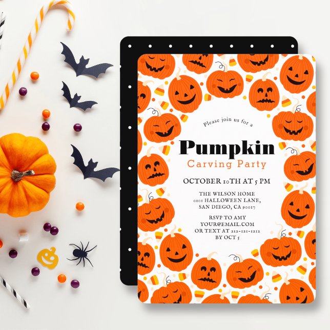Pumpkin Carving Party Pumpkins Halloween Invitation (Creator Uploaded)