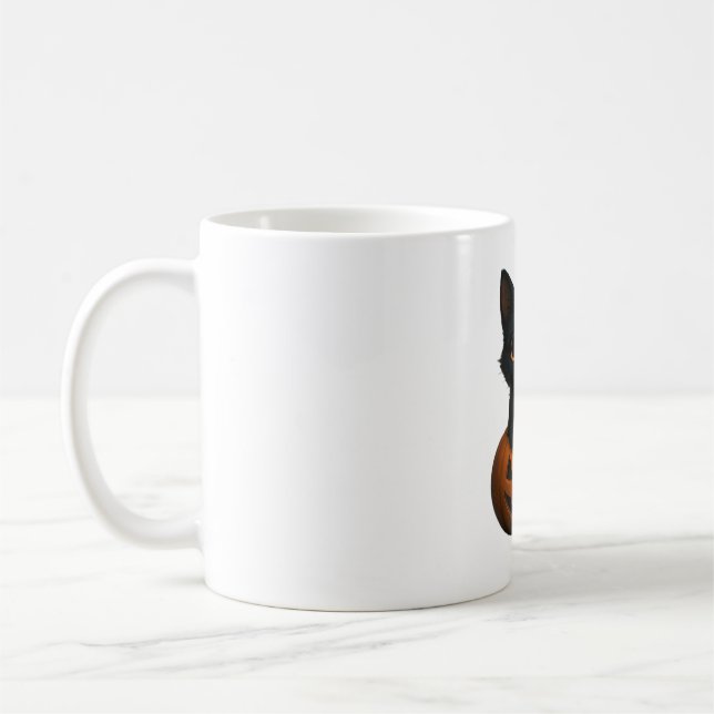 Pumpkin Cat – Cute Spooky Halloween Shirt for Cat  Coffee Mug (Left)