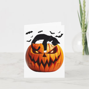 Pumpkin Cat Tuxedo Halloween Bring Excitement For  Card
