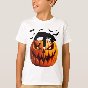 Pumpkin Cat Tuxedo Halloween Bring Excitement For T-Shirt
