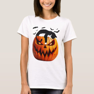 Pumpkin Cat Tuxedo Halloween Bring Excitement For  T-Shirt