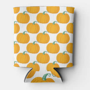 Pumpkin Charm: Vintage Hand-Drawn Pattern. Can Cooler