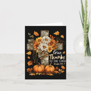 Pumpkin Christian Give Thanks To The Lord Floral F Card