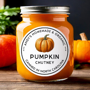 Pumpkin chutney canning food label