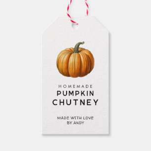 Pumpkin chutney gift tag with vintage pumpkin