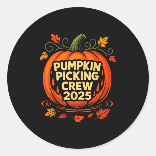 Pumpkin Cking Crew 2025 Halloween Pumpkin Crew  Classic Round Sticker (Front)