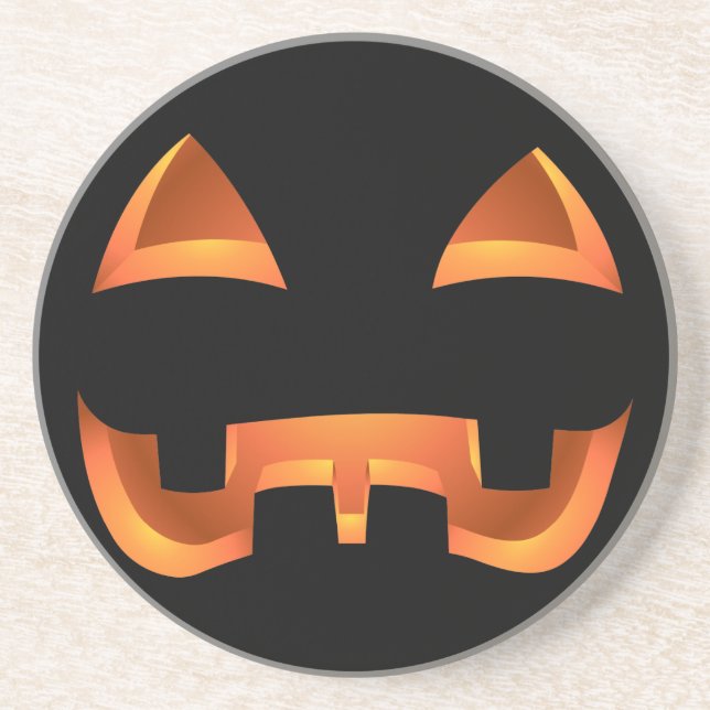 Pumpkin Coaster Fun Halloween Jack-O-Lantern Decor (Front)