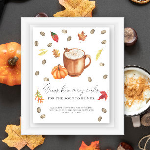 Pumpkin Coffee Bridal shower How Many Corks Poster