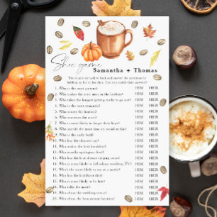 Pumpkin coffee Bridal shower Shoe game