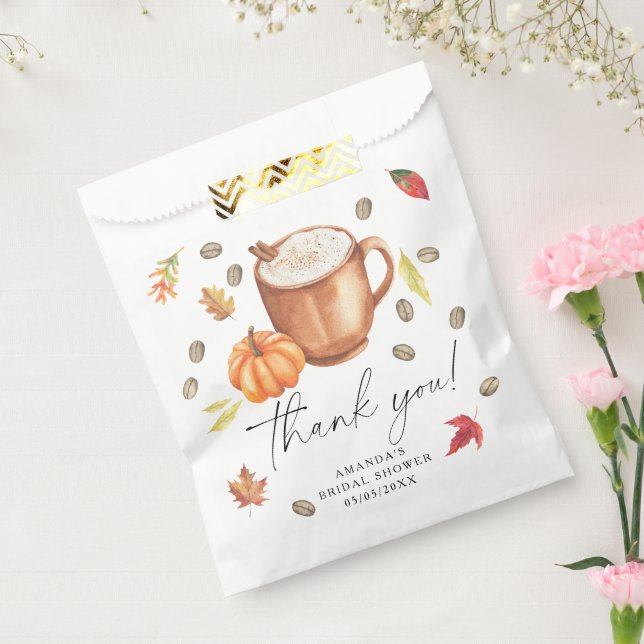 Pumpkin Coffee Bridal shower Thank you Favour Bag (Sealed)