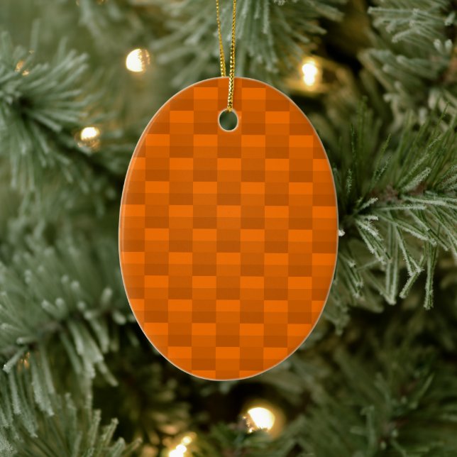 Pumpkin Color Pattern in Orange Ceramic Ornament (Tree)