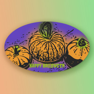 Pumpkin Conspiracy Hallowe'en Oval Sticker