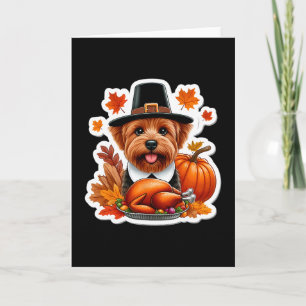 Pumpkin Coquette Bow Pie Floral Fall Thanksgiving Card