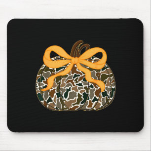 Pumpkin Coquette Bow Thanksgiving Autumn Fall Leav Mouse Pad