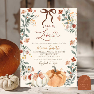Pumpkin Coquette Fall in Love Autumn Wildflower Invitation