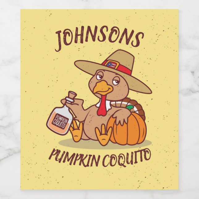 Pumpkin Coquito Wine Label (Single Label)