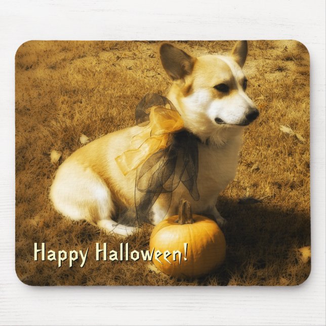 Pumpkin Corgi Mousepad (Front)