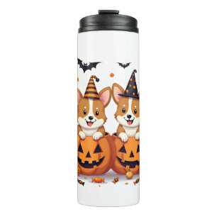 Pumpkin Corgi Party Thermal Tumbler