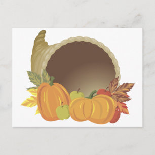 Pumpkin Cornucopia Postcard