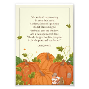Pumpkin Cottage Poem by Laura Jaworski Photo Print