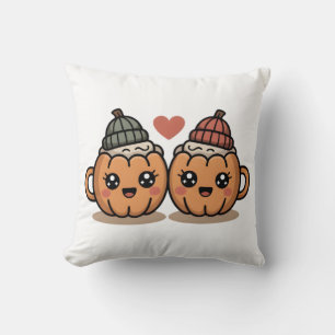 Pumpkin Couple Pillow – Cute Cozy Fall Home Décor