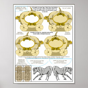 Pumpkin Cream Coach Thankful Wedding Table Card Poster