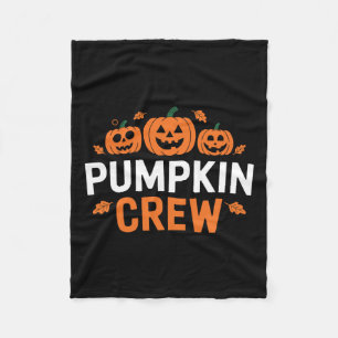 Pumpkin Crew Funny Matching Pumpkin Patch Family Fleece Blanket