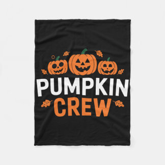 Pumpkin Crew Funny Matching Pumpkin Patch Family Fleece Blanket