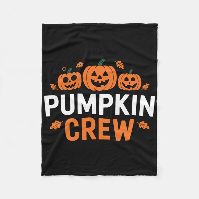 Pumpkin Crew Funny Matching Pumpkin Patch Family  Fleece Blanket (Front)