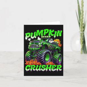 Pumpkin Crusher Monster Truck Ghosts Halloween For Card