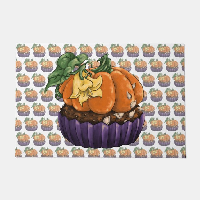 Pumpkin Cupcake Doormat (Front)