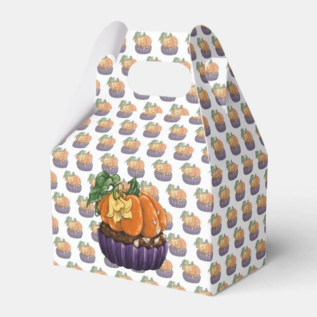 Pumpkin Cupcake Favor Box (Front Side)