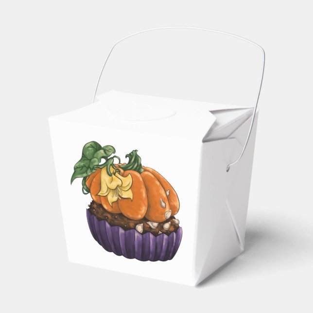 Pumpkin Cupcake Favor Box (Front Side)
