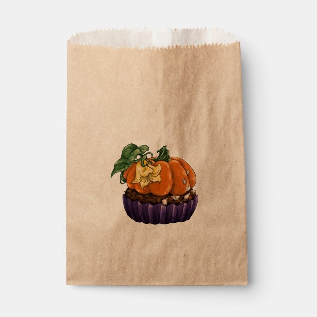 Pumpkin Cupcake Favour Bag (Front)