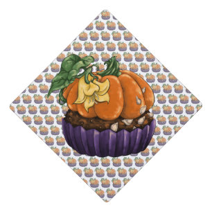 Pumpkin Cupcake Graduation Cap Topper