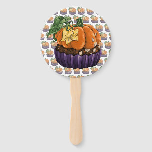 Pumpkin Cupcake Hand Fan