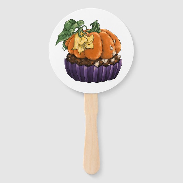 Pumpkin Cupcake Hand Fan (Front)