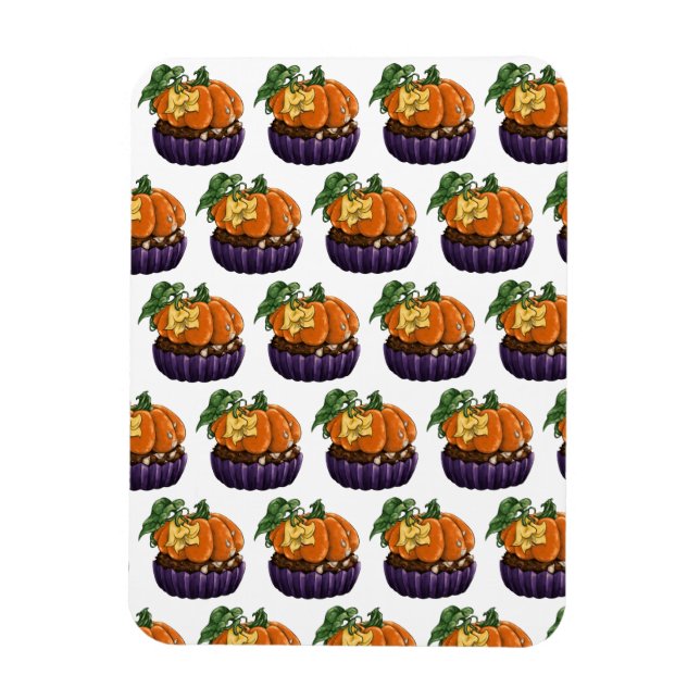 Pumpkin Cupcake Magnet (Vertical)