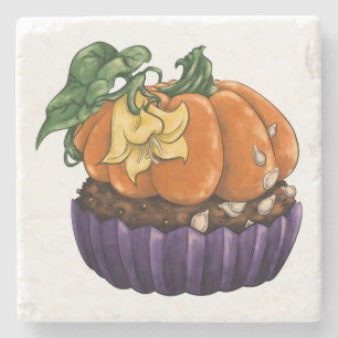 Pumpkin Cupcake Stone Coaster