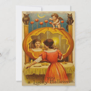 Pumpkin Cupid Owl Crescent Moon