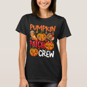 Pumpkin Cute Patch Crew Thanksgiving Fall Turkey P T-Shirt