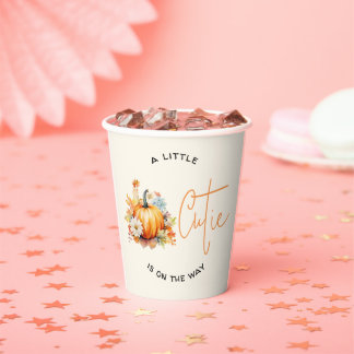 Pumpkin Cutie Pregnancy Announcement Paper Cups