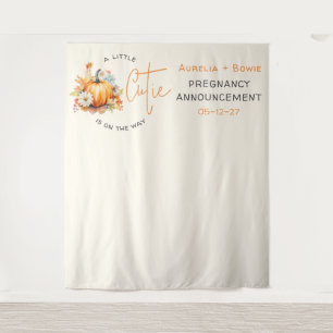 Pumpkin Cutie Pregnancy Announcement Tapestry